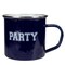 Avon 4.75" Dark Blue and White Metal Varsity Party Coffee Mug